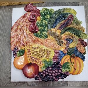 Colorful Rooster Dinner Plate